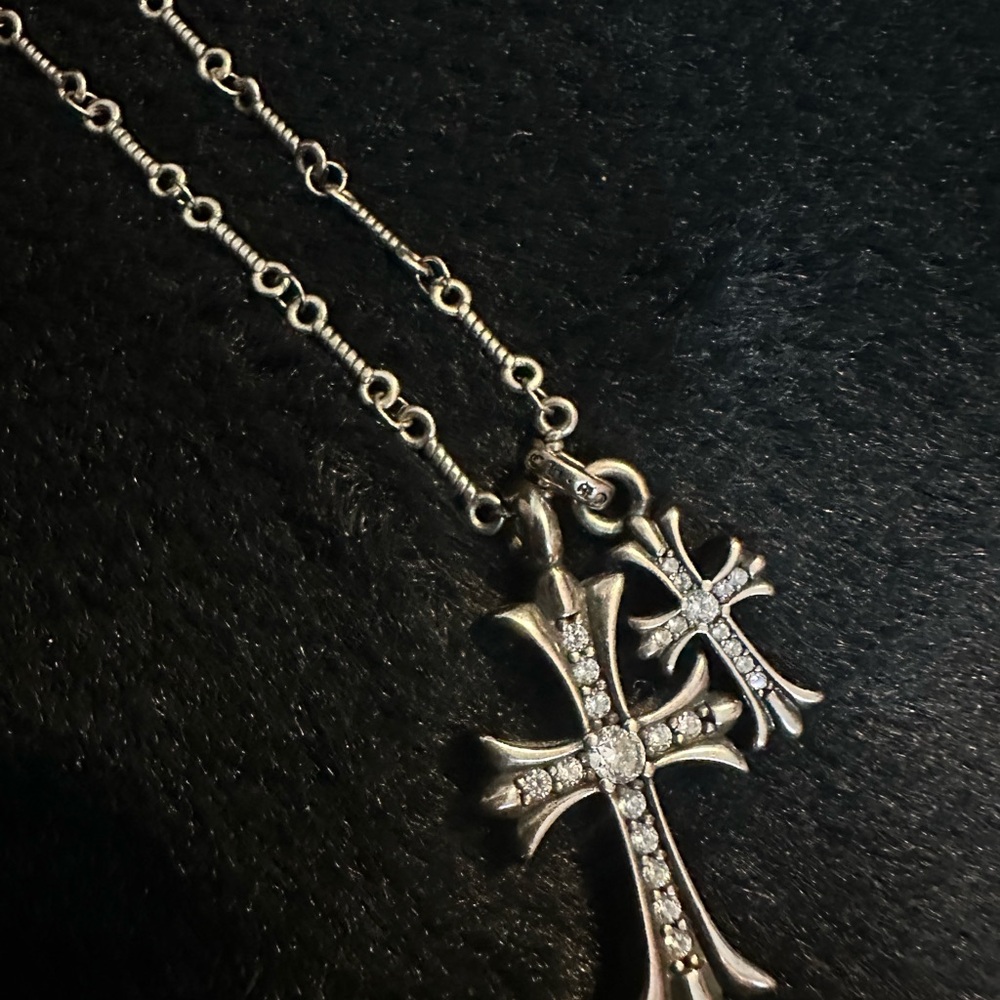 CH inspired double cross  necklace
